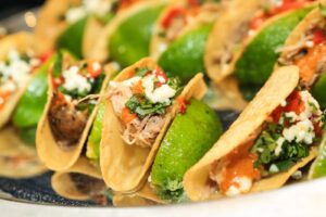 A plate of tacos from Cater Dallas Catering