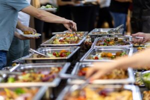 A fall catering buffet