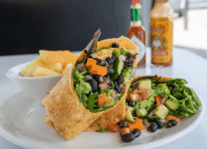 A close up shot of a Luckys fresh wrap