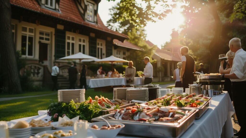 Outdoor catering event