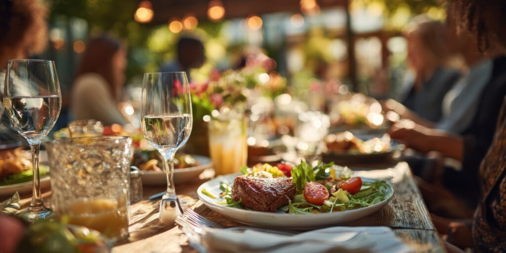 Spring outdoor catering